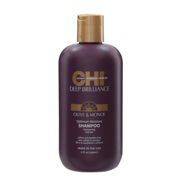 CHI Deep Brilliance šampūnas su alyvuogių ir monoi aliejais, 355 ml