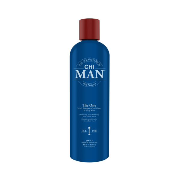 CHI MAN plaukų šampūnas, kondicionierius ir kūno prausiklis 3 in 1 THE ONE 739 ml