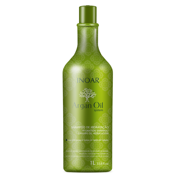 INOAR Argan Oil Shampoo intensyviai drėkinantis šampūnas su Argano aliejumi, 1000 ml