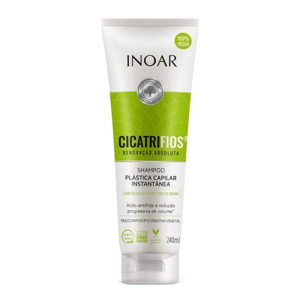 INOAR CicatriFios Shampoo - plauko struktūrą atkuriantis šampūnas, 240 ml