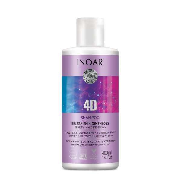 INOAR 4D Shampoo - 4 dimensijų šampūnas, 400 ml