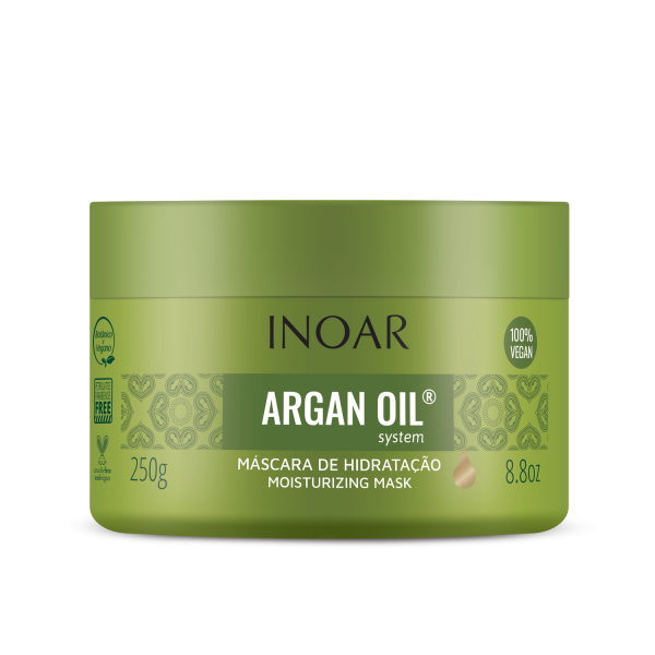 INOAR Argan Oil Mask - intensyviai drėkinanti plaukų kaukė su Argano aliejumi, 250 ml