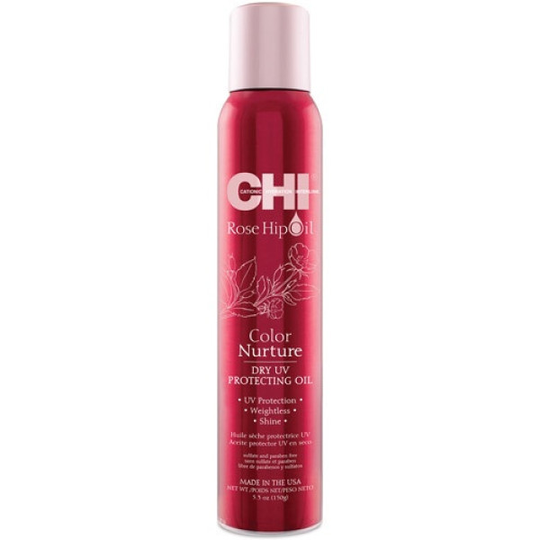 CHI Rose Hip Oil sausas purškiamas erškėtuogių aliejus plaukų apsaugai ir blizgesiui, 150 g