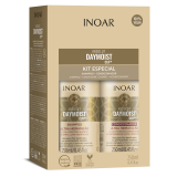 INOAR Absolut Daymoist Duo Kit - priemonių rinkinys chemiškai pažeistiems plaukams, 2x250 ml