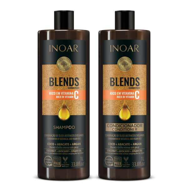 INOAR Blends Duo Kit rinkinys su vitaminu C (šampūnas, 1000 ml, kondicionierius, 1000 ml)