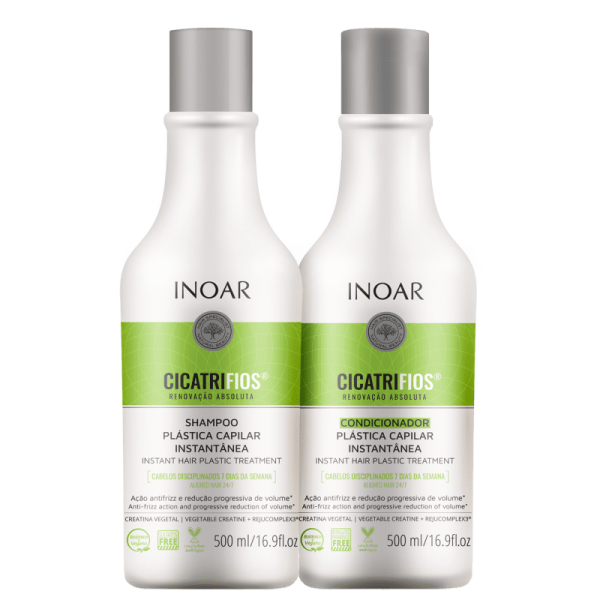INOAR CicatriFios Duo Kit plauko struktūrą atkuriantis priemonių rinkinys (šampūnas, 500 ml, kondicionierius, 500 ml)