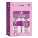 INOAR Pos Progress Duo Kit - rinkinys po tiesinimo keratinu procedūrų, 2x250 ml