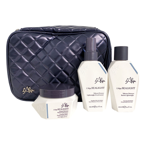 L'Alga Sealight Beauty Bag plaukų priežiūros priemonių rinkinys ploniems plaukams (kaukė, šampūnas, purškiklis)