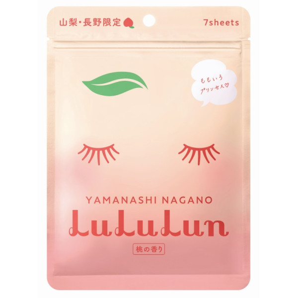 LuLuLun Premium Sheet Mask Yamanashi Peach 7 Pack intensyviai drėkinančių ir minkštinančių vienkartinių veido kaukių rinkinys, 7 vnt.