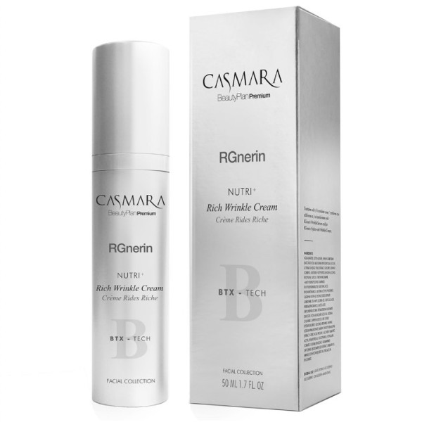 Casmara Rgnerin Nutri+ Rich Wrinkle Cream atstatantis, maitinantis veido kremas nuo raukšlių, 50 ml