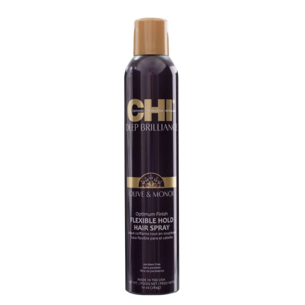 CHI Deep Brilliance lanksčios fiksacijos plaukų lakas su alyvuogių ir monoi aliejais, 284 g