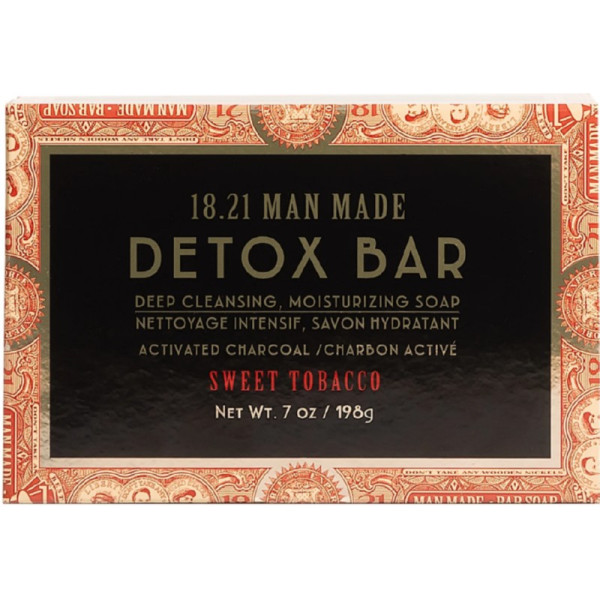 18.21 Man Made Detox Bar Soap Sweet Tobacco valomasis muilas vyrams, tinka veidui ir kūnui, 198 g