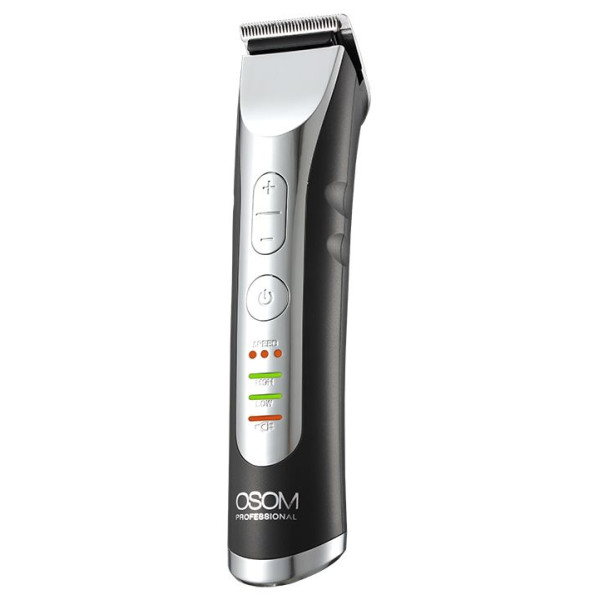 OSOM Professional Hair Trimmer Profesionali plaukų kantavimo mašinėlė - trimeris, LiFePo4 baterija, 100-240 V, 50/60 Hz, pilkos spalvos