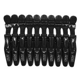 Klipsai plaukams Osom Professional Hair Clip, juodos spalvos, 10 vnt.