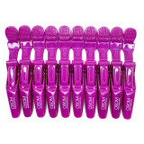 Klipsai plaukams Osom Professional Hair Clip, violetinės spalvos, 10 vnt.