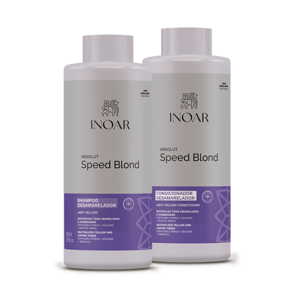 INOAR Absolut Speed Blond Duo Kit - priemonių rinkinys šviesiems plaukams 2x800 ml