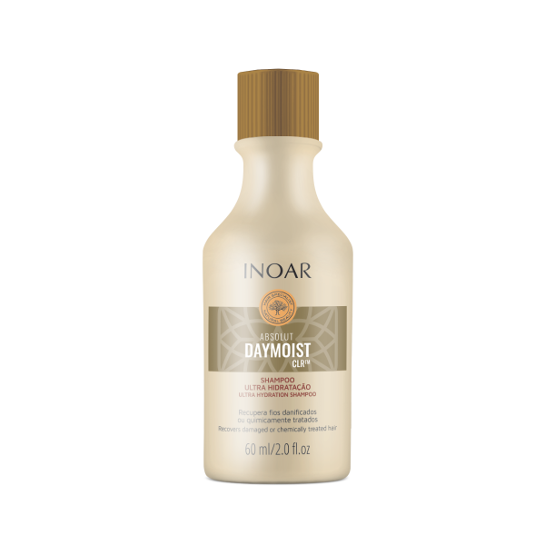 INOAR Absolut Daymoist Shampoo šampūnas chemiškai pažeistiems plaukams, 60 ml