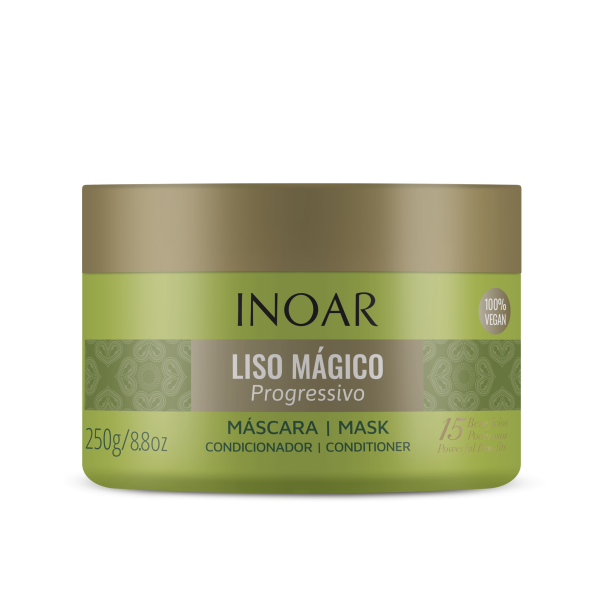 INOAR Liso Mágico Progressivo Mask plaukus tiesinanti plaukų kaukė, 250 g