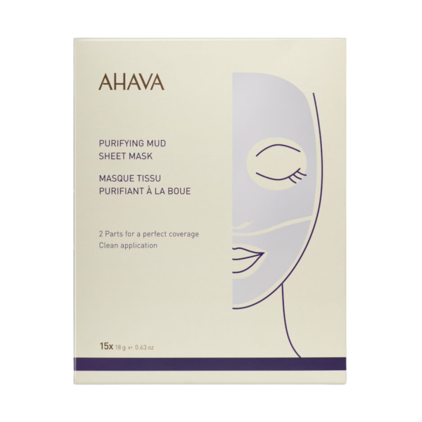 AHAVA Purifying Mud Sheet Mask valomoji purvo lakštinė kaukė, 1 vnt.