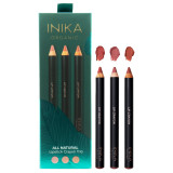 INIKA Organic All Natural Lipstick Crayon Trio lūpų kreidelių dovanų rinkinys