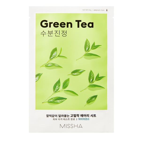 Missha Airy Fit Sheet Mask [Green Tea] lakštinė veido kaukė, 19 ml