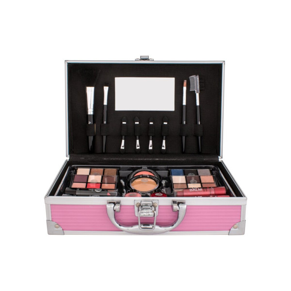2K Miss Pinky Born to Be Pink Makeup Palette dekoratyvinės kosmetikos rinkinys lagaminėlyje, 57,4 g
