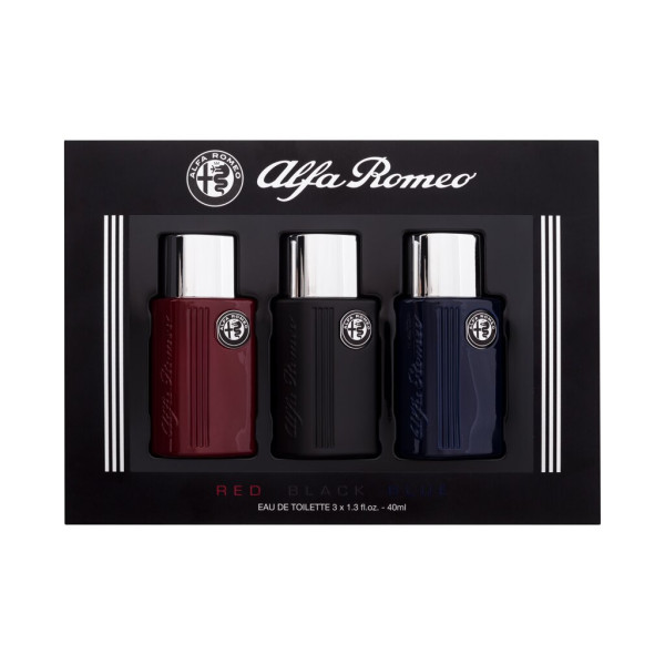 Alfa Romeo Collection Eau de Toilette rinkinys vyrams (Edt Black 40 ml + Edt Red 40 ml + Edt Blue 40 ml)