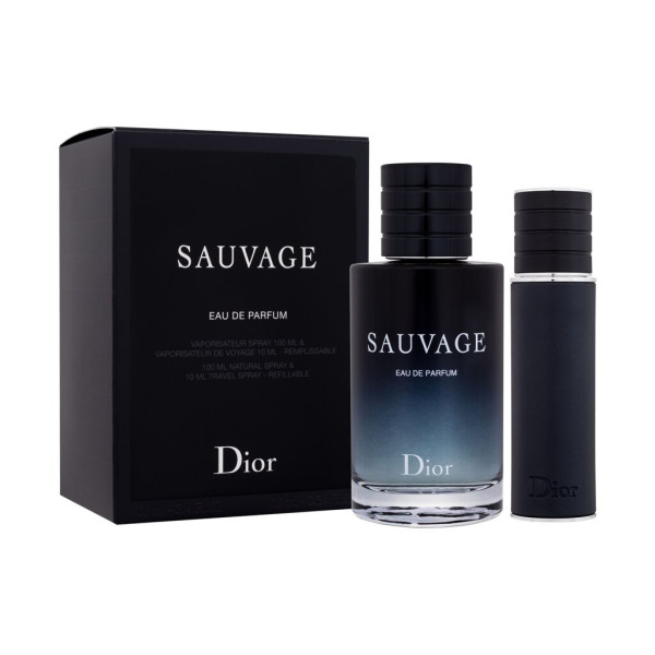 Christian Dior Sauvage Eau de Parfum rinkinys vyrams (Edp 100 ml + Edp 10 ml refillable)