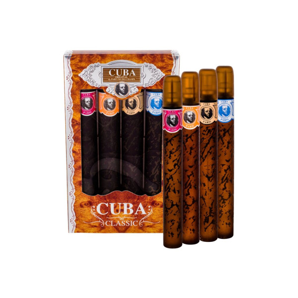 Cuba Classic Eau de Toilette rinkinys vyrams (Edt 35ml Yelow + Edt 35ml Blue + Edt 35ml Red + Edt 35ml Orange)