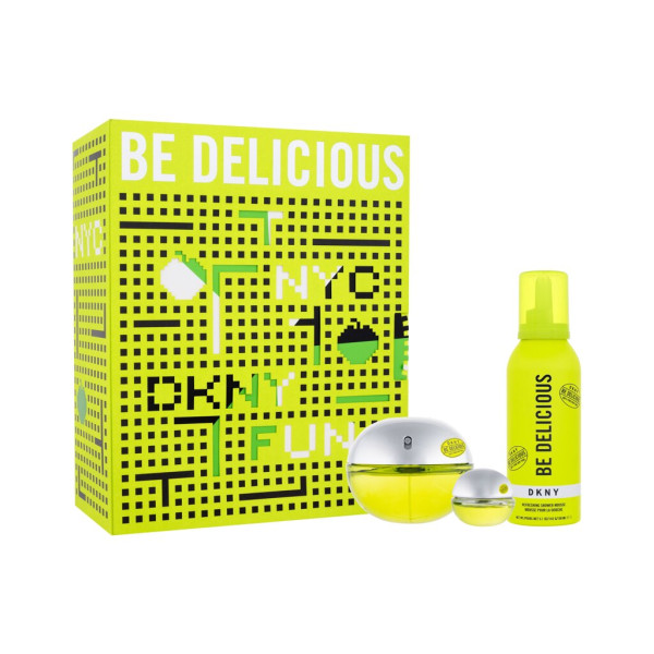 DKNY Be Delicious rinkinys moterims (EDP, 100 ml + EDP, 7 ml + dušo putos, 150 ml)