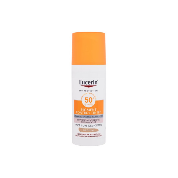 Eucerin Sun Protection Pigment Control Tinted SPF50+ Gel-Creme apsauginis kremas nuo saulės, Medium, 50 ml