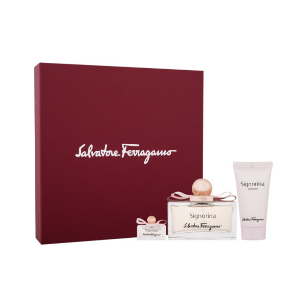 Ferragamo Signorina Eau de Parfum rinkinys moterims (Edp 100 ml + Body Lotion 50 ml + Edp 5 ml)