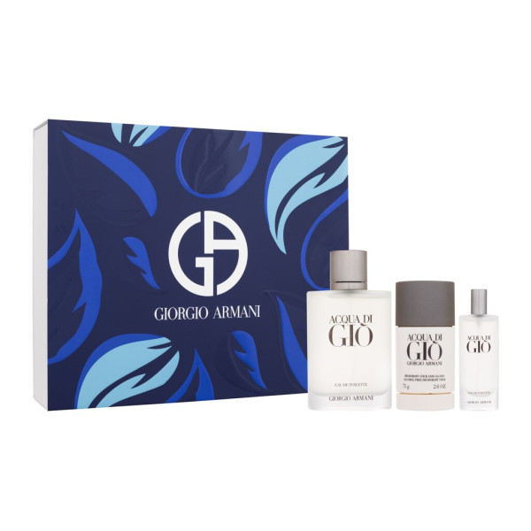 Giorgio Armani Acqua di Gio Pour Homme rinkinys vyrams (EDT, 100 ml + EDT, 15 ml + pieštukinis dezodorantas, 75 g)