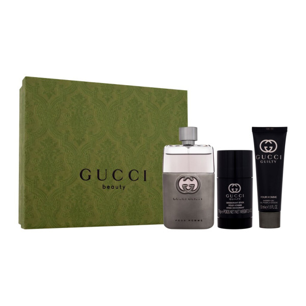 Gucci Guilty rinkinys vyrams (EDT, 90 ml + dezodorantas, 75 ml + dušo želė, 50 ml)