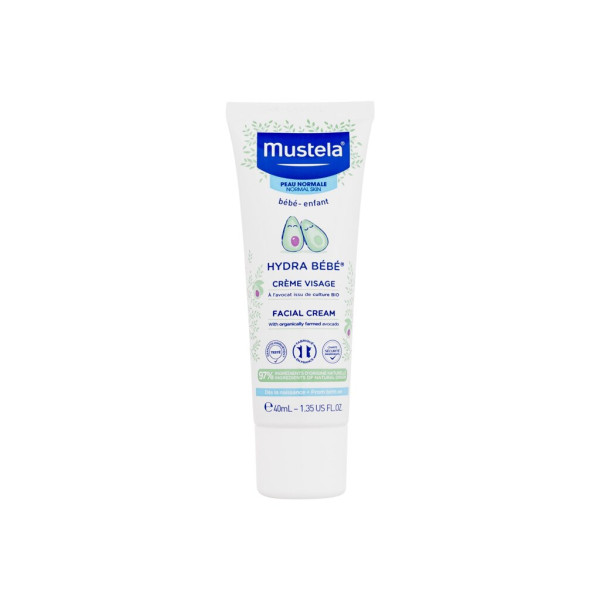 Mustela Hydra Bébé® Facial Cream veido kremas vaikams, 40 ml