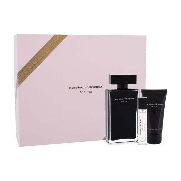 Narciso Rodriguez For Her rinkinys moterims (EDT, 100 ml + kūno losjonas, 50 ml + EDT, 10 ml)