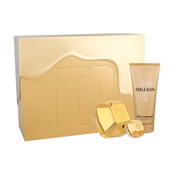 Paco Rabanne Lady Million Eau de Parfum rinkinys moterims (Edp 80 ml + Body Lotion 100 ml + Edp 5 ml)