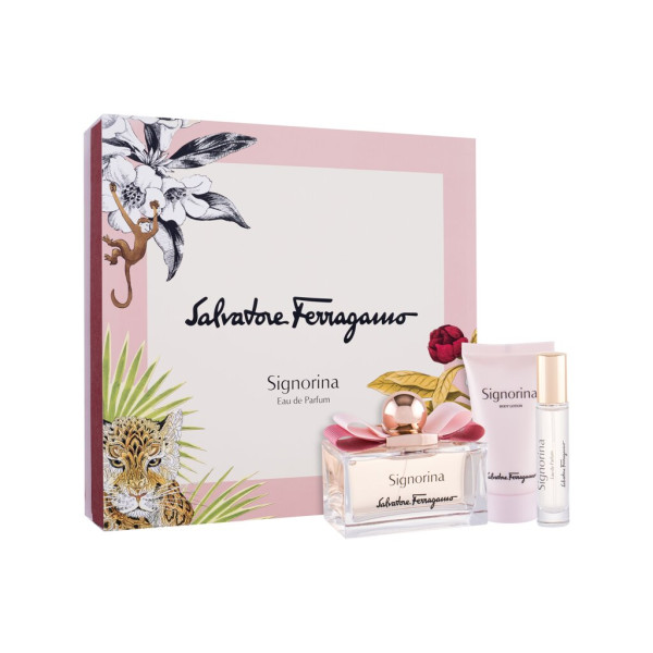 Salvatore Ferragamo Signorina rinkinys moterims (EDP, 100 ml + kūno losjonas, 50 ml + EDP, 10 ml)