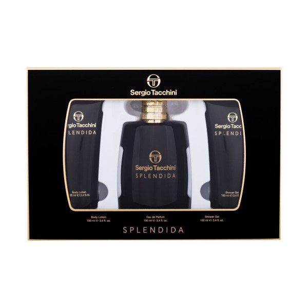 Sergio Tacchini Splendida rinkinys moterims (EDP, 100 ml + dušo želė, 100 ml + kūno losjonas, 100 ml)