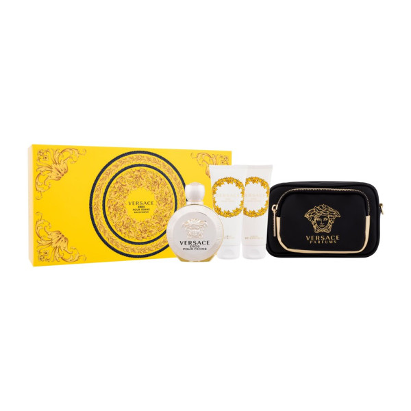 Versace Eros Pour Femme Eau de Parfum rinkinys moterims (Edt 90 ml + Body Lotion 100 ml + Shower Gel 100 ml + Bag)