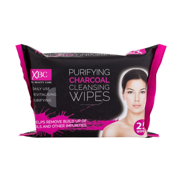 XBC Purifying Charcoal Cleansing Wipes Cleansing Wipes valomosios drėgnos servetėlės, 25 vnt.