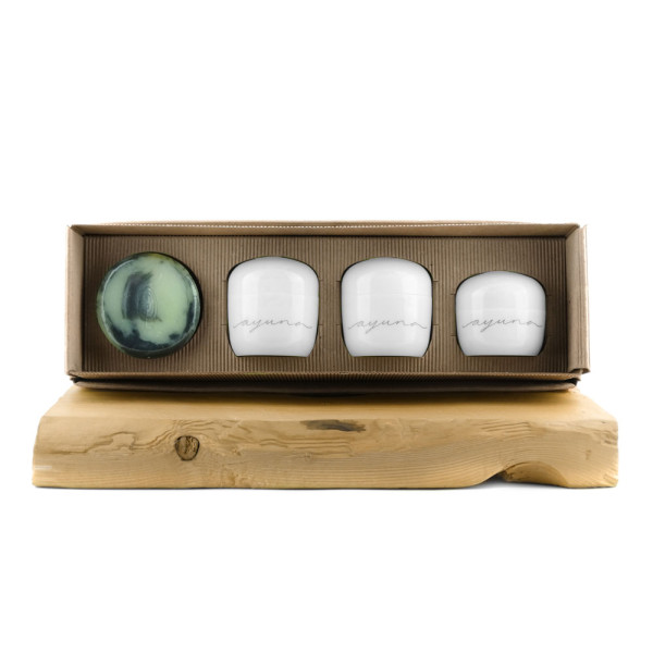 Ayuna Complete Awakening Program Light Momentum set: Soap, Cream, Essence, Balm Full Size