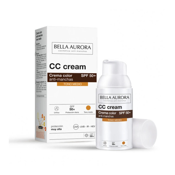 Bella Aurora Anti-Dark Spots CC Cream Spf50+ Medium Shade, 30 ml