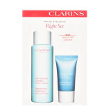 Clarins Set Flight Travel Set veido priemonių kelioninis rinkinys (Energizing Emulsion veido emulsija, 125 ml + Hydra Quench Creeam Mask veido kaukė, 15 ml)