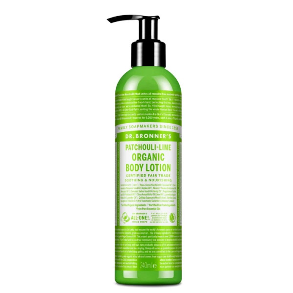 Dr. Bronner's Organic Body Lotion Patchouli-Lime, 240 ml