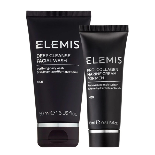 Elemis Men's kit: Elemis Deep Cleanse facial wash, 50 ml + Elemis Pro-Collagen Marine cream moisturiser for Men, 15 ml