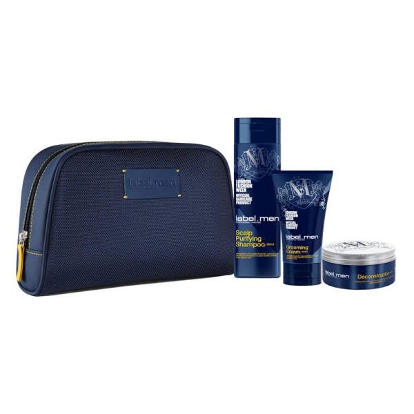 Label.M Men Grooming Kit: Scalp Purifying Shampoo, 250 ml + Grooming Cream, 150 ml + Deconstructor, 50 ml