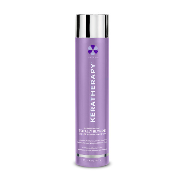 Keratherapy Keratin Infused Totally Blonde Violet Toning Shampoo geltonus atspalvius neutralizuojantis šampūnas, 300 ml