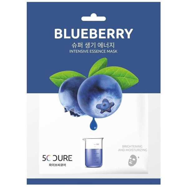 5C Cure Blueberry Intensive Essence Mask lakštinė veido kaukė su mėlynių ekstraktu, 1 vnt.