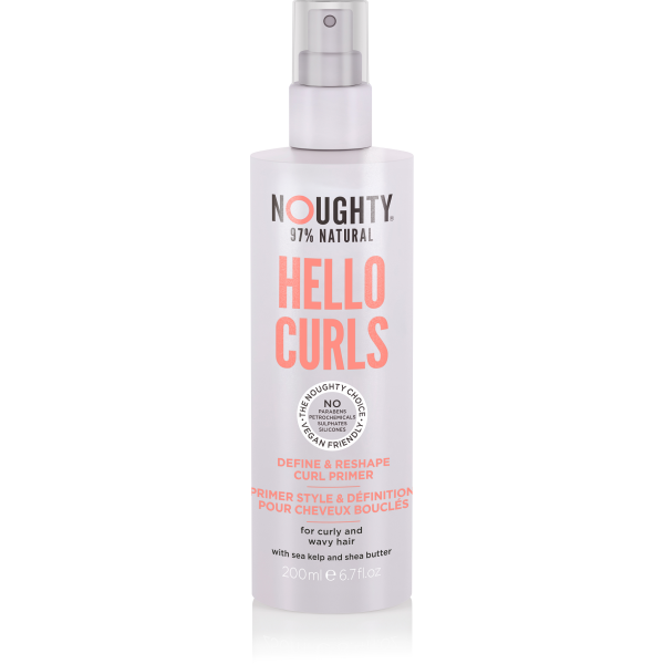 Noughty  Hello Curls Primer purškiama formavimo priemonė garbanotiems ir banguotiems plaukams su jūros rudadumblių ekstraktais ir sviestmedžių aliejumi, 200ml